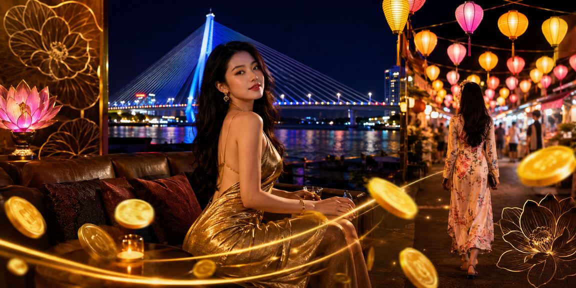 Cảnh chợ đêm Cần Thơ với không khí giải trí casino và cá cược sôi động